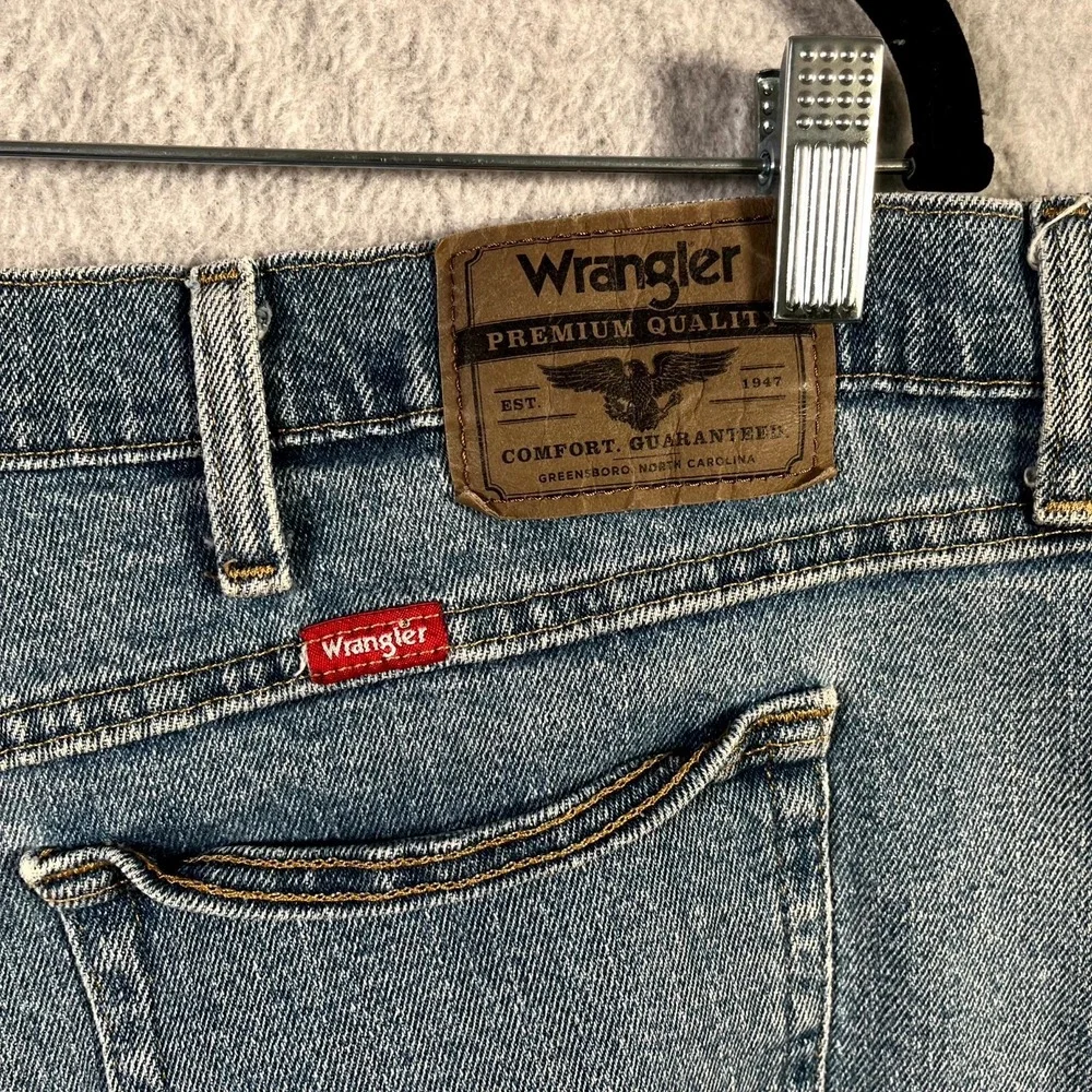 Wrangler Five Star Premium Jeans Men 46x30 Blue Denim Comfort Regular Fit Cotton